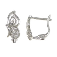 Silver Earring Zircon pavent Sterling, argent sterling 925, papillon, Plaqué de platine, pavé de micro zircon & creux Vendu par paire