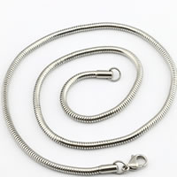 Collar de cadena de acero inoxidable, diverso tamaño para la opción & cadena de la serpiente, color original, longitud:aproximado 19.6 Inch, Vendido por Sarta