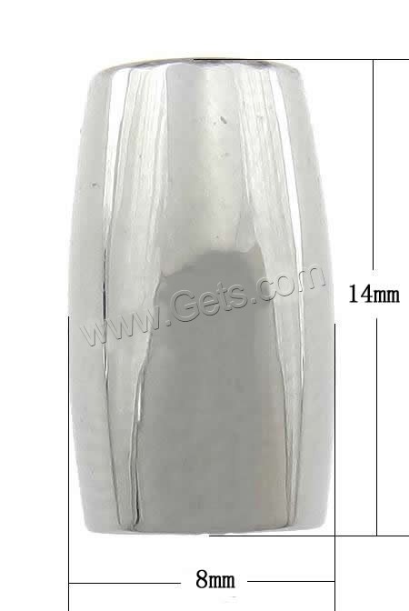 Runder Edelstahl Magnetverschluss, Rohr, plattiert, Kundenindividuell, keine, 8x14mm, Bohrung:ca. 5mm, verkauft von PC