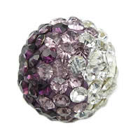 Rhinestone Clay Pave Beads, Round & with A grade rhinestone & two tone, 8mm Approx 2mm 