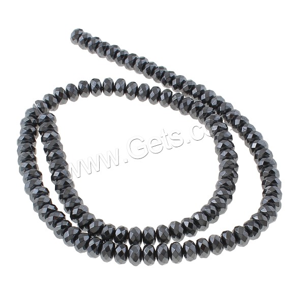 Non Magnetic Hematite Beads, Rondelle, different size for choice & faceted, black, Hole:Approx 1mm, Length:Approx 15.5 Inch, Sold By Strand