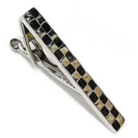 Tie Clip, Stainless Steel, plated, gingham 