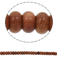 Goldstein Perlen, Goldsand, Rondell, natürlich, 10x6mm, Bohrung:ca. 1.5mm, Länge:ca. 15.7 ZollInch, ca. 64PCs/Strang, verkauft von Strang