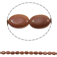 Goldstone Beads, Flat Oval, natural Approx 1.5mm Approx 15.3 Inch, Approx 