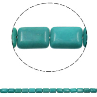 Synthetische Türkis Perlen, Rechteck, blau, 13x18x5mm, Bohrung:ca. 1.5mm, Länge:ca. 15.3 ZollInch, ca. 22PCs/Strang, verkauft von Strang