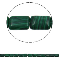 Synthetische Malachit Perlen, Rechteck, 13x18x6mm, Bohrung:ca. 1.5mm, Länge:ca. 15.7 ZollInch, ca. 22PCs/Strang, verkauft von Strang