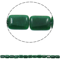 Malaysia Jade Perle, Rechteck, natürlich, 13x18x6mm, Bohrung:ca. 1.5mm, Länge:ca. 15.7 ZollInch, ca. 22PCs/Strang, verkauft von Strang