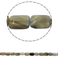 Natürliche graue Achat Perlen, Grauer Achat, Rechteck, 13x18x6mm, Bohrung:ca. 1.5mm, Länge:ca. 15.7 ZollInch, ca. 22PCs/Strang, verkauft von Strang