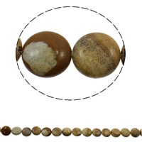 Landschafts-Jaspis Perlen, Bild Jaspis, flache Runde, natürlich, 16x6mm, Bohrung:ca. 1.5mm, Länge:ca. 15.3 ZollInch, ca. 25PCs/Strang, verkauft von Strang