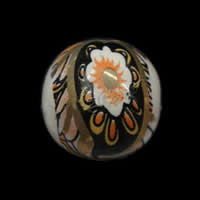 Abalorio de porcelana calcomanía , Esférico, diverso tamaño para la opción & con patrón de flores, Vendido por UD