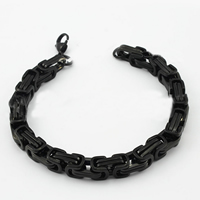 Stainless Steel Chain Bracelets, 304 Stainless Steel, black ionic, 8mm Inch 