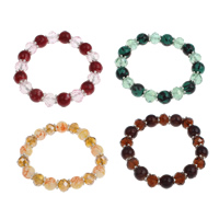Zinc Alloy Crystal Bracelets, with Glass & Zinc Alloy, faceted 10mm Approx 6 Inch 
