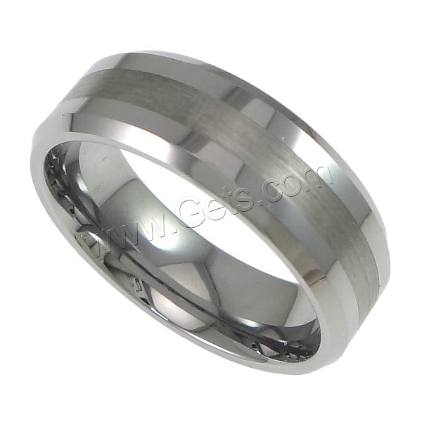 Men Stainless Steel Ring in Bulk, Tungsten Alloy, platinum color plated, different size for choice, 8mm, Sold By PC