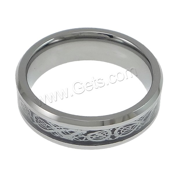 Нержавеющая сталь Человек палец кольцо, вольфрамовый сплав, Платиновое покрытие платиновым цвет, разный размер для выбора, 6mm, продается PC