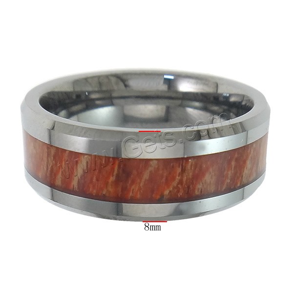 Men Stainless Steel Ring in Bulk, Tungsten Alloy, platinum color plated, different size for choice & enamel, 8mm, Sold By PC