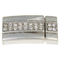 Zinc Alloy Magnetic Clasp, Rectangle, plated, with rhinestone nickel, lead & cadmium free Approx 