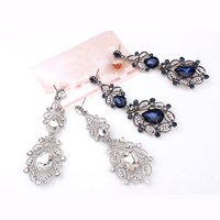 Crystal Rhinestone Earring, Zinc Alloy, with Crystal, plated, faceted & with rhinestone 