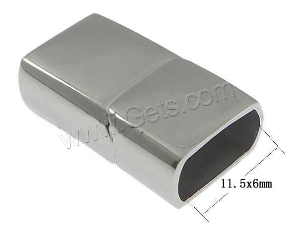 Stainless Steel Magnetic Clasp, Rectangle, Customized, original color, 24x14x8mm, Hole:Approx 11.5x6mm, Sold By PC