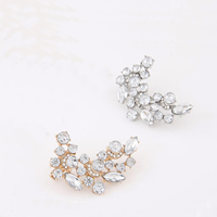 Crystal Rhinestone Earring, Zinc Alloy, with Crystal, plated, faceted & with rhinestone 