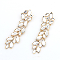 Crystal Drop Earring, Zinc Alloy, with Crystal, gold color plated 