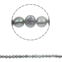 Perles nacres baroques de culture d'eau douce , perle d'eau douce cultivée, gris, grade AAA, 10-11mm Environ 0.8mm Environ 15.7 pouce, Vendu par brin