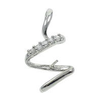 Brass Peg Bail, platinum color plated, micro pave cubic zirconia, nickel, lead & cadmium free Approx 