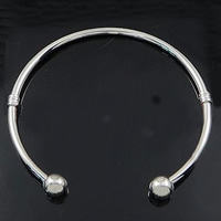 Brass Ball End Cuff Bangle, plated 70mm, 8mm, 3mm, Inner Approx 64mm Approx 7.5 Inch 