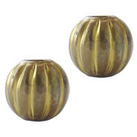 Corrugated Brass Beads, Round, plated 4mm Approx 1.5mm 