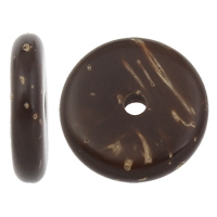 Perles de coco, noix de coco, Plat rond, naturel, couleur originale Environ 2mm Vendu par sac