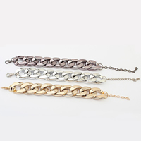 Fashion Zinc Alloy Bracelets, with 1Inch extender chain, plated, curb chain 20mm Approx 8.6 Inch 