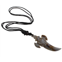 Resin Necklace, with Waxed Cotton Cord, Dagger, imitation ox bone & Approx 20 Inch 