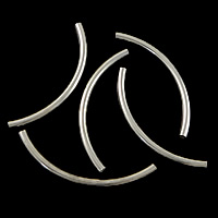 Латунные бусины-трубочки, Латунь, Трубка, плакирован серебром отверстие:Приблизительно 2mm, продается PC