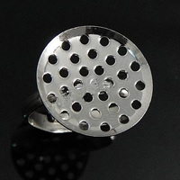 Brass Sieve Ring Base, plated, adjustable 20mm, US Ring .5 