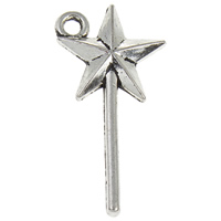 Zinc Alloy Star Pendant, plated nickel, lead & cadmium free Approx 1mm 