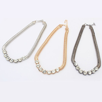 Rhinestone Zinc Alloy Necklace, with 1.5Inch extender chain, plated, with rhinestone 10mm Approx 16.9 Inch 