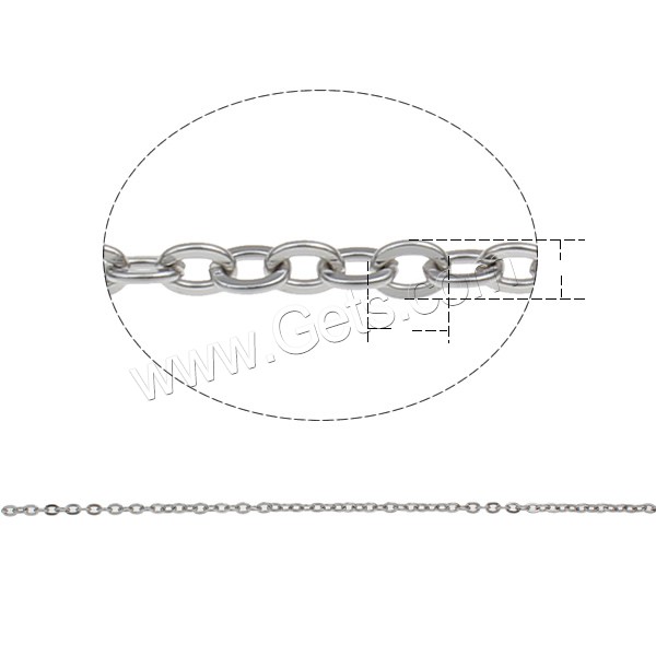 Stainless Steel Oval Chain, with plastic spool, different size for choice, original color, 10m/Spool, Sold By Spool