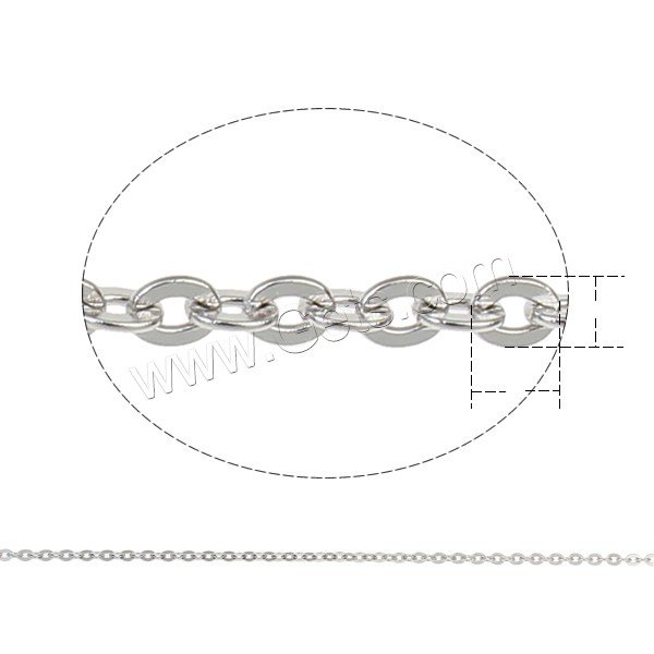 Stainless Steel Oval Chain, with plastic spool, different size for choice, original color, 25m/Spool, Sold By Spool