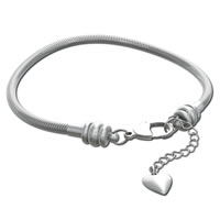 Chaîne d'acier inoxydable du bracelet European, avec 2lnch chaînes de rallonge, les deux extrémités peuvent être allumées & longueur différente pour le choix, couleur originale, 3.2mm 4.5mm, Vendu par brin
