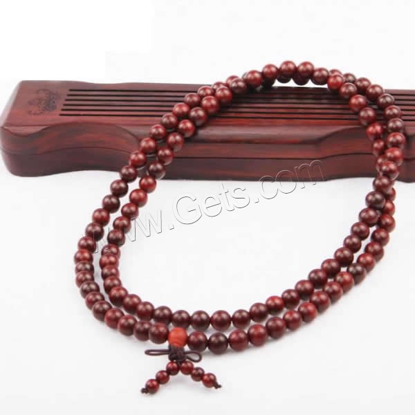 108 Mala Beads, Rosewood, with Elastic Thread, Buddhist jewelry & different size for choice & 4-strand, 108PCs/Strand, Sold By Strand