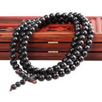 108 Mala Beads, Black Sandalwood, with Elastic Thread, Buddhist jewelry &  