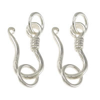 Sterling Silver Hook and Eye Clasp, 925 Sterling Silver, plated, single-strand Approx 3.4mm 