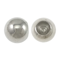 Edelstahl halb gebohrt Perlen, 201 Edelstahl, rund, plattiert, halbgebohrt, keine, 7x8mm, Bohrung:ca. 4mm, verkauft von PC