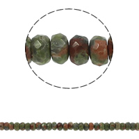 Рубин в цоизит, Красно-зеленый нефрит, Круглая форма, граненый отверстие:Приблизительно 1.5mm, длина:Приблизительно 15.7 дюймовый, Приблизительно 75ПК/Strand, продается Strand