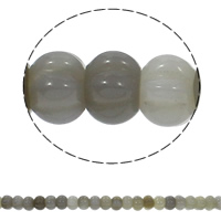 Natürliche graue Achat Perlen, Grauer Achat, Rondell, gewellt, 15x10mm, Bohrung:ca. 1.5mm, Länge:ca. 15.7 ZollInch, ca. 40PCs/Strang, verkauft von Strang