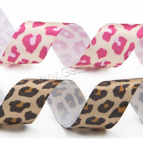 Polyester Ribbon, printing, different size for choice & leopard pattern & single-sided, more colors for choice, Sold By Yard