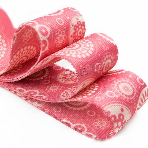 Polyester Ribbon, printing, different size for choice & with flower pattern & double-sided, Sold By Yard