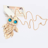 Zinc Alloy Sweater Chain Necklace, with 1.5Inch extender chain, Owl, rose gold color plated, twist oval chain & with rhinestone Approx 26.7 Inch 