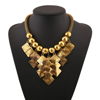 Zinc Alloy Necklace, with 1lnch extender chain, antique gold color plated, mesh chain, 9mm,30mm,100mm Inch 