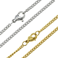 Halskette, Edelstahl, plattiert, Twist oval, keine, 2.5x2x0.7mm, Länge:ca. 17.5 ZollInch, verkauft von Strang