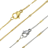 Halskette, Edelstahl, plattiert, Twist oval, keine, 3x1.5x0.2mm, 1.5x1x0.3mm, Länge:ca. 18.5 ZollInch, verkauft von Strang